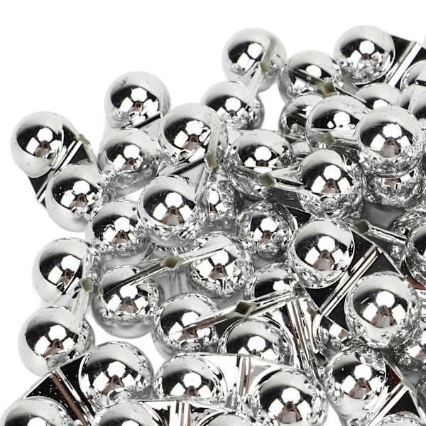 50 st fiske dubbel skramla metall havsfiske attraktor klockpärlor med plastfodral för att locka fisk silver