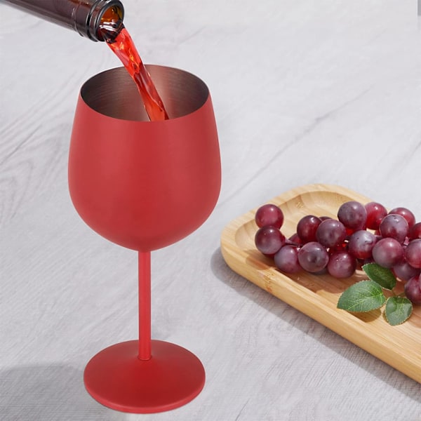 4 st 18oz rostfria matt rödvinsglas