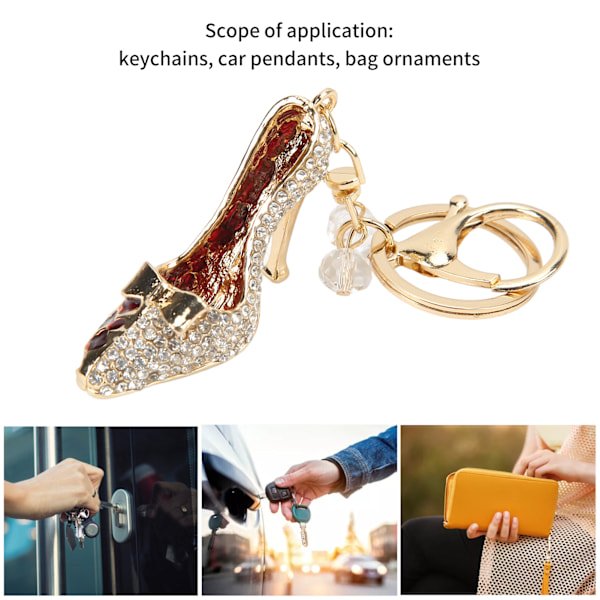 Nyckelringar Dam Höga Klackar Form Kompakt Elegant Stil Hänge för Handväska Dekoration Röd