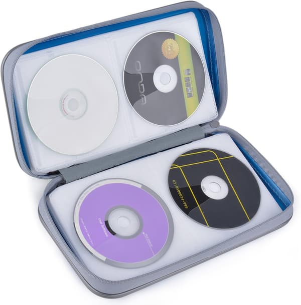 1 stk. blå CD-etui, 80-pak kapacitet hård plast CD DVD-disk S