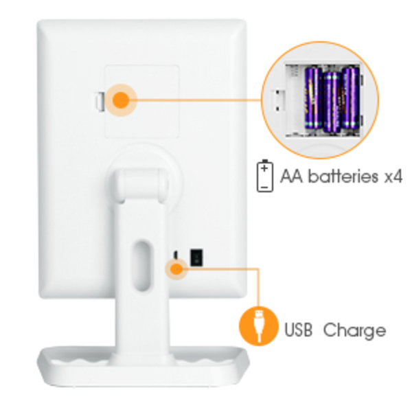 Sminkningsspegel Toalettbordsspegel med lampor - 3 färgljuslägen 72 LED trefaldig spegel, 1x/2x/3x förstoring, touchkontrolldesign, bärbar hög