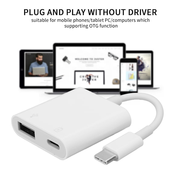 OTG Kameraadapter, Plug and Play Minneskortläsare med Dubbla Kortplatser, Höghastighetsdataöverföring för Lightning-enheter, Universell Kompatibilitet
