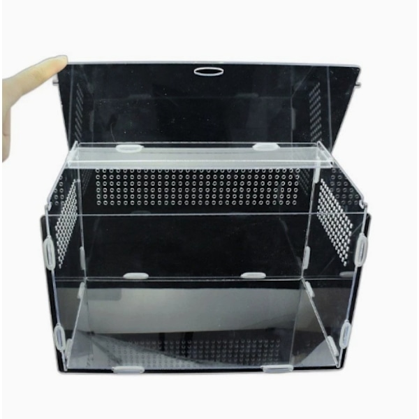 Akryl Reptil Uppfödningslåda, Clamshell Design För Enkel Åtkomst, Ventilationshål Säkerställer Frisk Luft, Terrarium Bur Tank För Dina Små Favoritdjur,