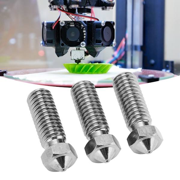 3 st Härdat Stål Vulkanmunstycke Högtemperatur 3D-utskrift Extruder Print Head 1.75mm M60.8mm