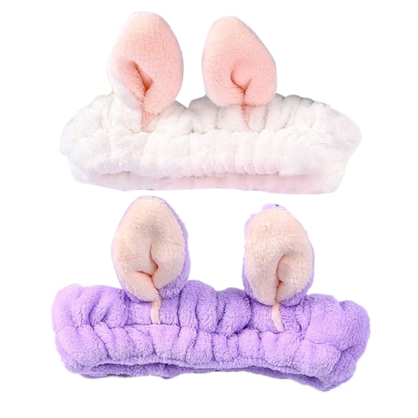 Dammode mjuk flanell Bunny Ear Makeup Kosmetisk dusch