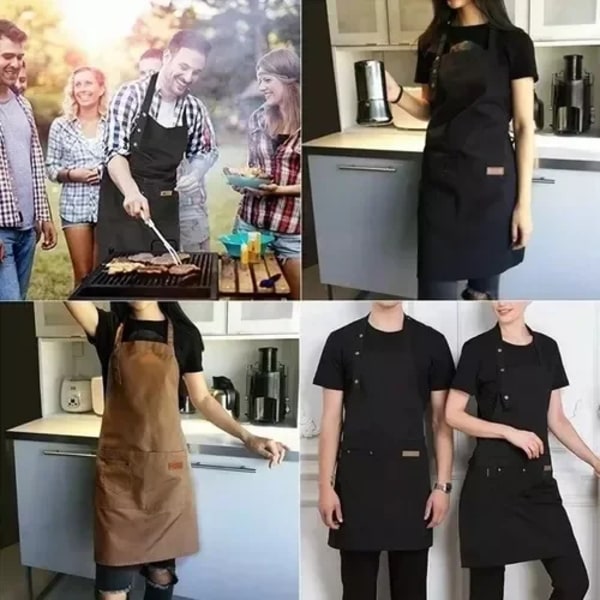 2 st Justerbara Multifunktionella Förkläden Kockförkläde