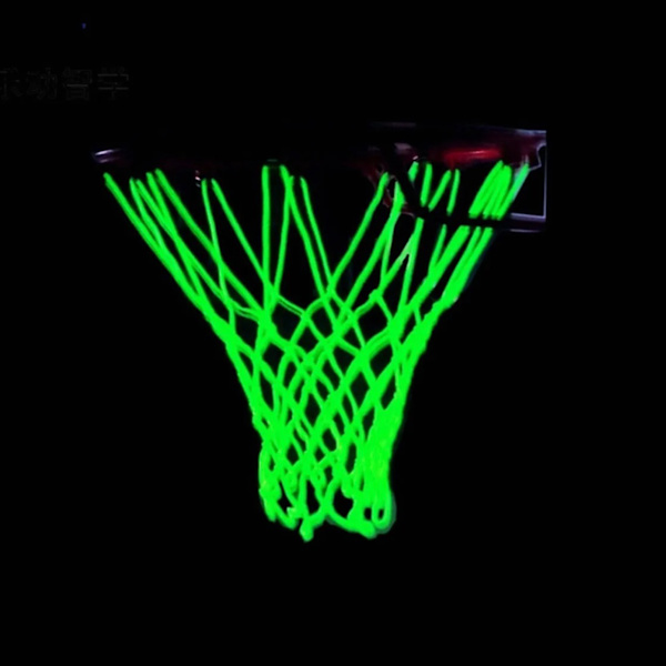 50 cm självlysande basketnät ersättning nylon bollskyttenät för daglig träning grön