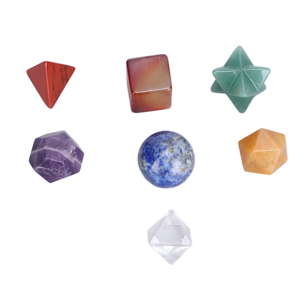 7 st chakra helande kristaller geometriska mönster form halvädelsten dekorativa positiva energikristaller prydnad färg blandad