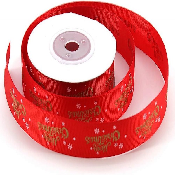 Elegant Julband, Perfekt För Pyssel Och Presentinslagning, Slät Polyester Med Festliga Snöflingemönster, Idealisk För Att Lägga Till En Touch Av Lyx