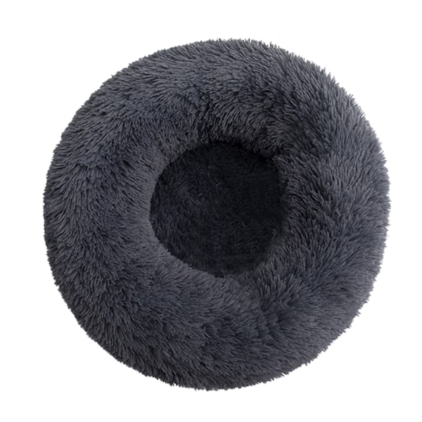 [通拓商品] Säng Plush Faux Fur Rund Hundsäng, Bekväm Fuzzy Donut Cuddler Kudde för Hundar & Katter, Mjuk Långhårig och Varm för Vintern (Mörk
