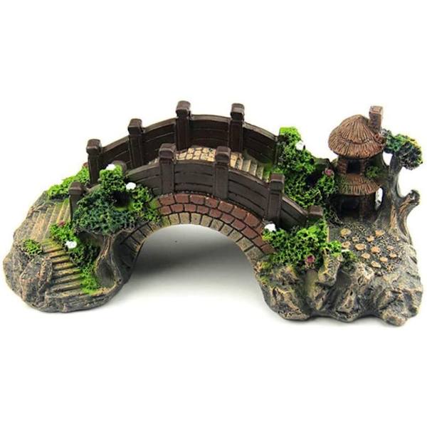 Akvariedekoration Bro, Akvariebro Ornament, Akvarie Konstgjord Bro Ornament, Akvarie Polyresin Landskap, för Hem Akvariedekoration