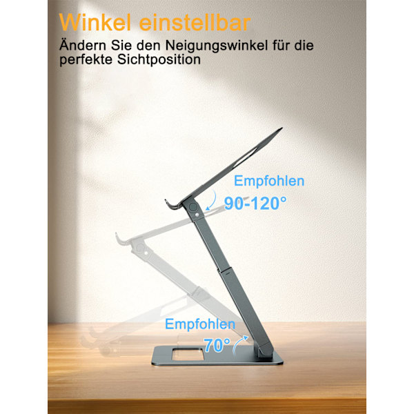 Höjdjusterbart Laptopställ, Ergonomiskt Datorställ, Justerbart Laptopställ, Notebookhållare för Skrivbord, Ståbord Konverterare med MacBook