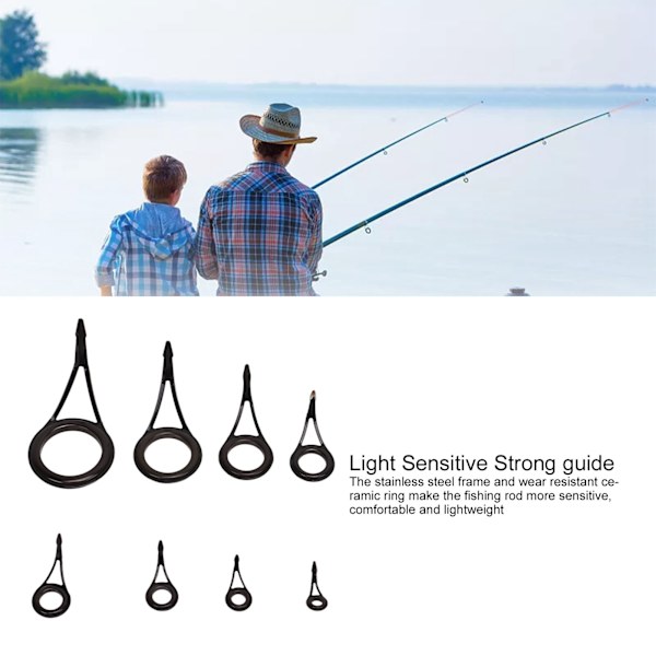 75 st Fiske Spö Guide Ring Set Enstaka Ben Rostfritt Stål Keramiska Guide Ringar Fiske Utrustning