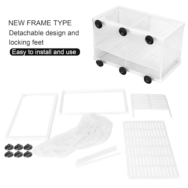 Akvarium Fisk Yngelbox Isolering Box Yngel Kläckningsmaskin med SugkoppL (med Partition)