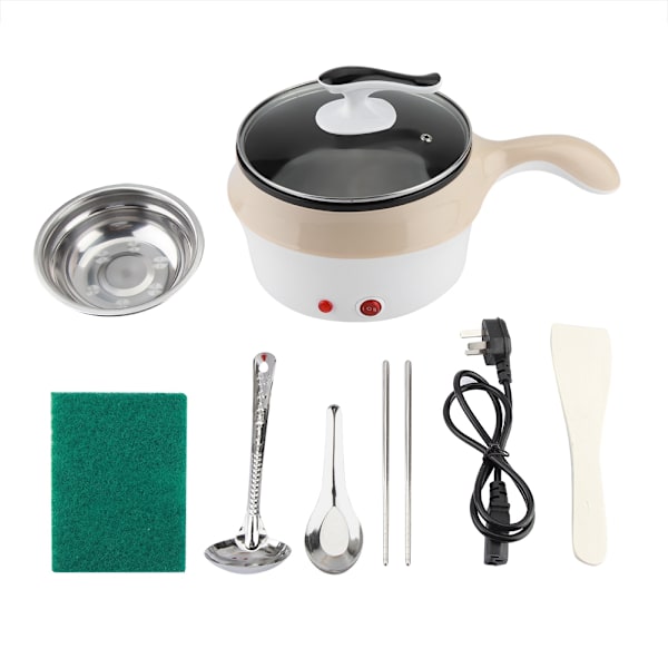 Student Mini Högkvalitativ Sovsal Gryta/Panna Elektrisk Stekpanna Wok Matlagning Nudel Gryta khaki 220V