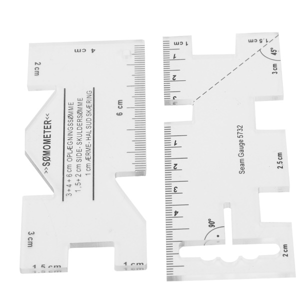 2 st Patchwork Linjal Mini Hushåll Sy Maskin Mall Kläder Mät Rita Söm