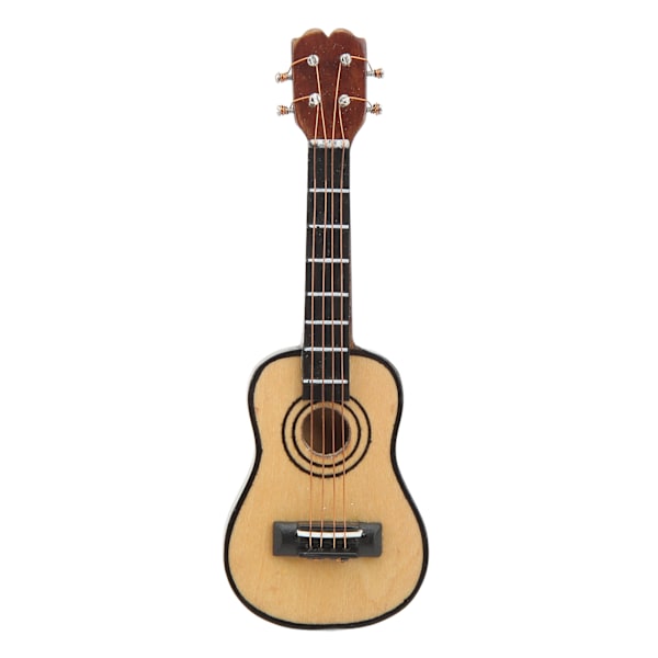 1:12 Miniatyrgitarrmodell Björk Målad Yta Livsliknande Dekorativ Miniatyrgitarr Prydnad för Dockhus Klassisk