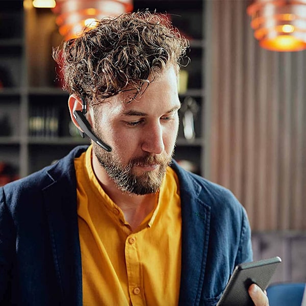 Trådlöst Business Headset, Brusreducerande Mikrofon, Bluetooth 5.1 Hörlurar Med Ergonomisk Design För Oavbrutna Samtal På Kontoret Eller Under Körning