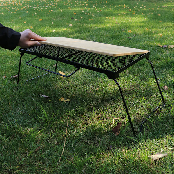 Camping Mesh Bord Fällbar Bärbar Järn Utomhus Nätbord för Picknick Grillfest Bakgårdsfest Singel Mesh Bord