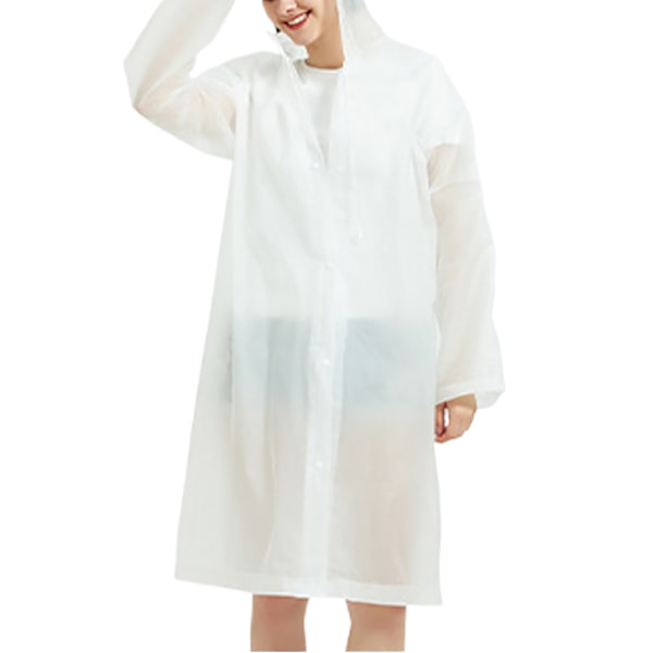 Regnponcho, Unisex återanvändbar transparent regnrock EVA bärbar vattentät regnkappa andningsbar regnjacka för resor, vandring, cykling och camping