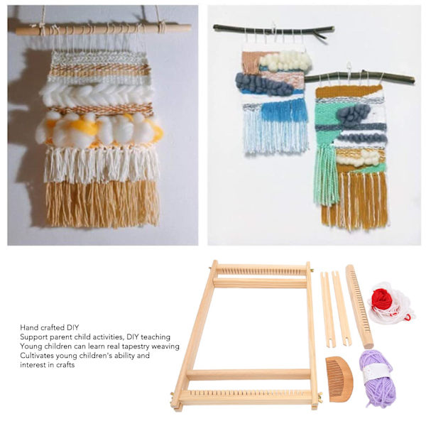 1 Set Vävstol Kit Flerfunktionell Innovativ Pedagogisk DIY Handgjord Trävävstol för Barn
