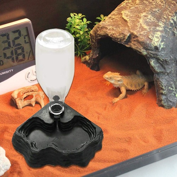 Säker Material Reptilmatare, Automatisk Påfyllningsvattenskål Säkerställer Färskt Vatten, Stabil Basdesign Håller Den Säker, Flera Steg