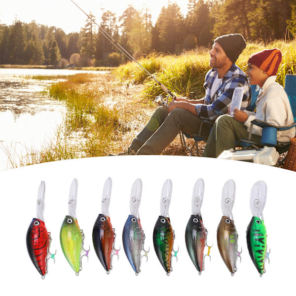 8 st fiskehård crankbait 22g Wobble Multi Jointed Artificial Lures för djupfiske Saltwater
