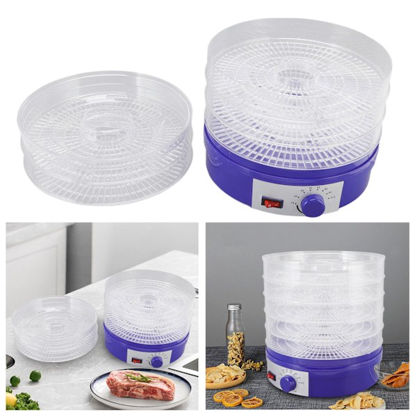 Mat torktumlare maskin blå ABS 5 lager pekskärm transparent skal frukt torktumlare för hem kött litchi EU 250V