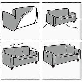 Elastisk sofatrekk, stretch sofatrekk (rottinggul, 2-seters 145-185cm) 2 seat