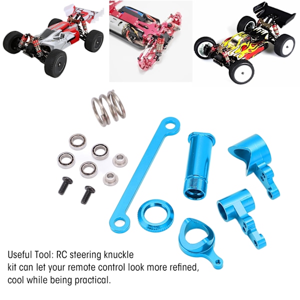 RC Styrknuckle Monteringssats Aluminiumlegering för LC RACING 1/14 RC Bil Lastbil Crawler LeksakerBlå