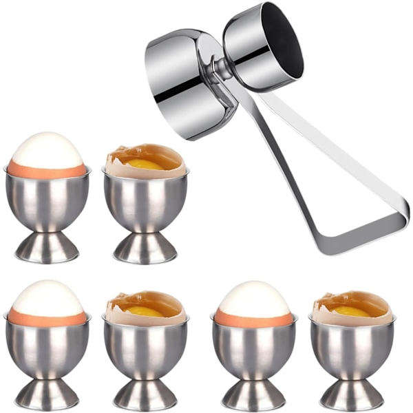 Äggpudding Dessert Maker, Halkfria Handtag Äggskalsöppnare, Högkvalitativt Rostfritt Stål, Perfekt för Alla Äggstorlekar, Lätt att Rengöra, Ergonomisk