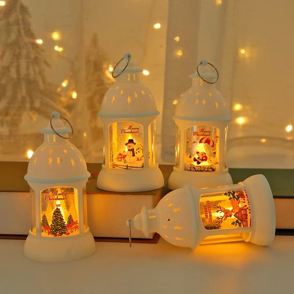 2-delt sæt Halloween og jul LED-lys, dekorative bordlamper, natlys, julepynt style 2