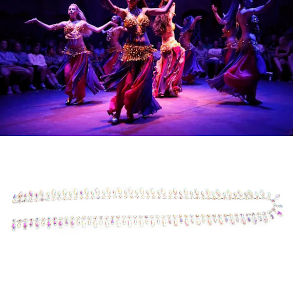 Rhinestonekedja 2,3 cm bred 1 meter silverbotten fint utförande superglittrande DIY-hantverkskedjor för tyger
