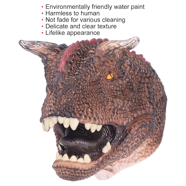 Barn Livslik Vattenfärg Carnotaurus Handdockor Handmålade Dinosaurie Leksaker