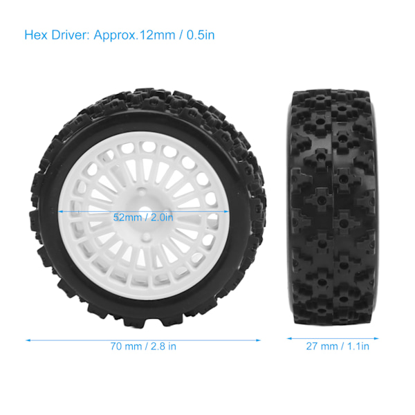 4 st RC-hjul med konkavkonvex textur, gummimaterial, dämpningsprestanda, RC-däck för 1/10 platta sportbilar 02