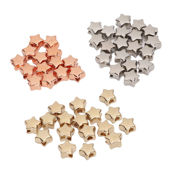 50 st smyckestillverknings pärlor stjärnformade ca 0,5 diameter 3 färger hållbar plast allmänt använda plast distanspärlor