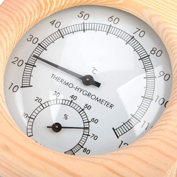 2 i 1 rostfritt stål bastu termometer Hygrometer termo