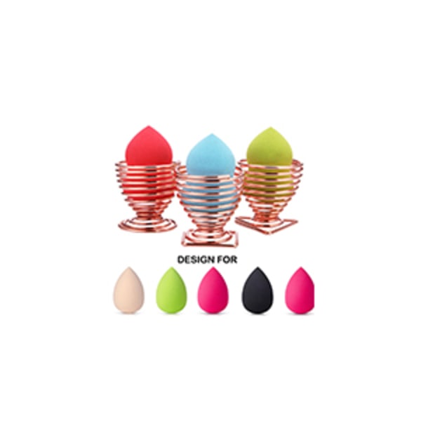 Blender ,(3-pack roséguld) Sminksvamp Torkställ Förvaring Äggpulverpuff Displayställ 3 delar$Beauty Sponge Blender