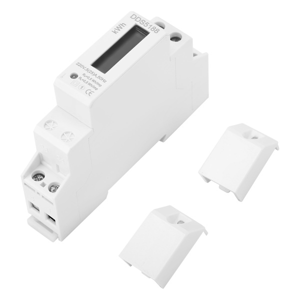 220V DDS5188 LCD Digital Din-skena Elmätare 5-25A för Kilowattimmar Kwh-mätare