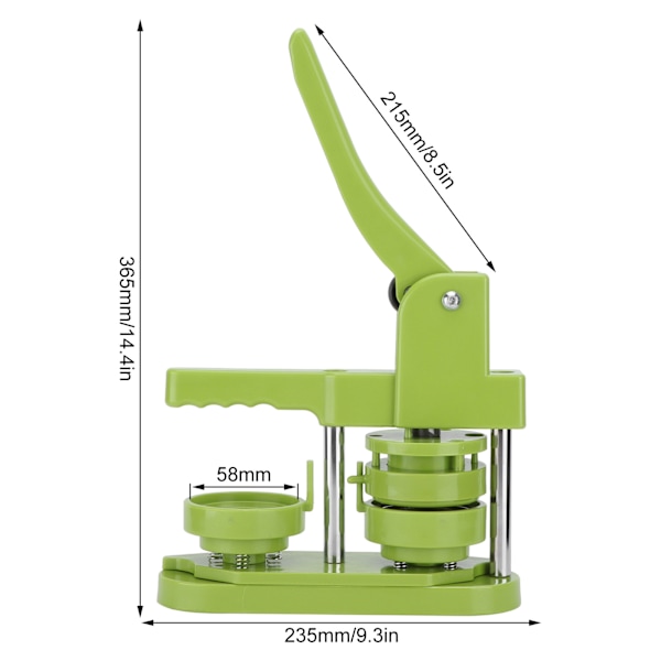 Märke Maskin 58mm Rotary Mini Insignia Making Machine med 100 set märkesförbrukningsvaror för märkestillverkning