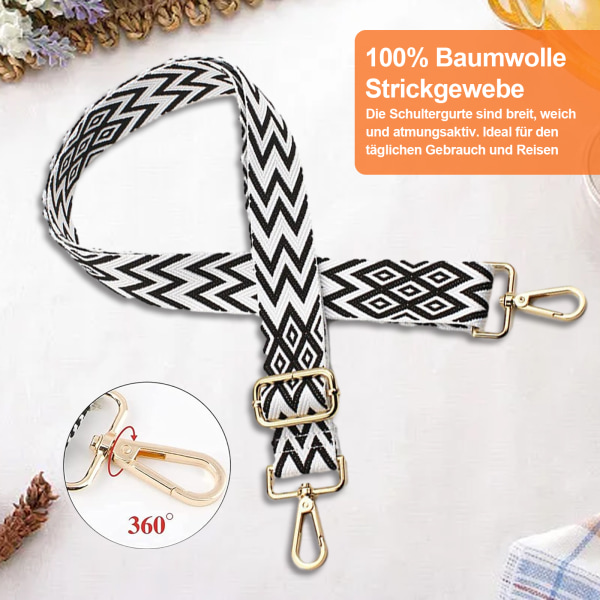 Justerbar axelrem, 2 delar, 2 färger, väskrem, bred 3,8 cm, axelrem, bekväma väskband för ombyte för gör-det-själv-tillbehör, bära
