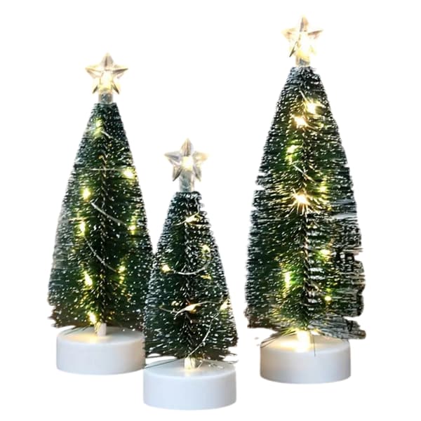 Mini juletræ med lys til juledekoration til