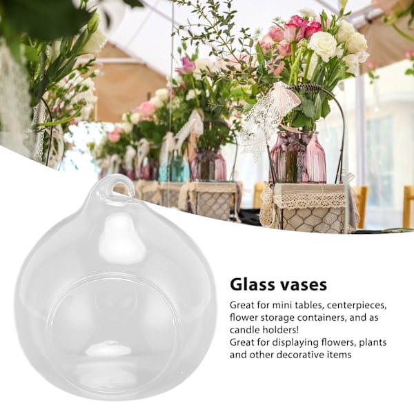 4 st miniatyrglasvaser med rep DIY handgjord tjock okrossbar klar vaser för bröllopsbakgrundsdekoration