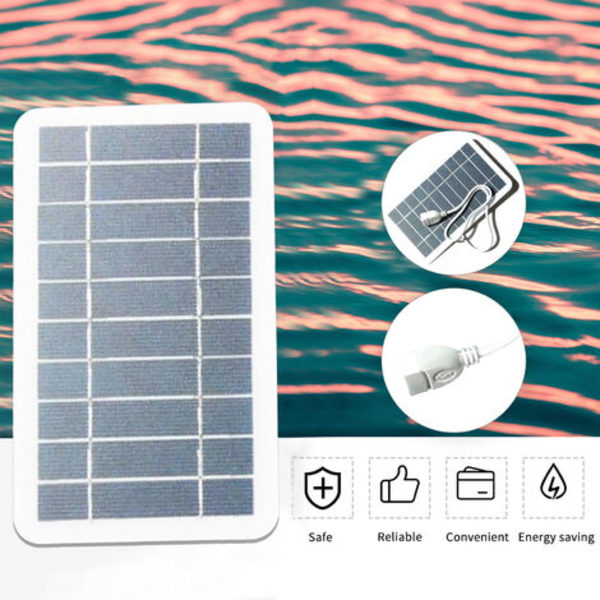 Liten solpanel, liten solpanel med USB DIY Monokristallint kisel Solcell Vattentät Camping Portable Power Solpanel för power