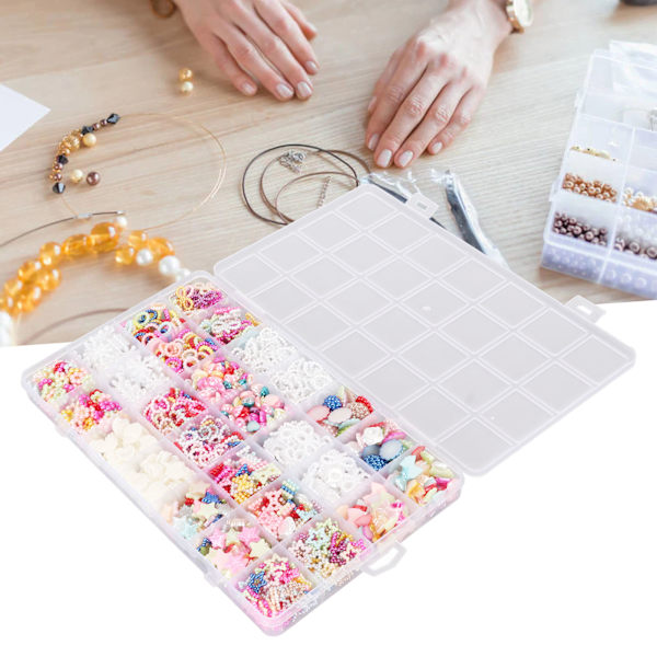 1200 st smyckestillverknings pärlor hålfria olika stilar färger låda förpackade armband pärlor för hantverk DIY presenttillverkning