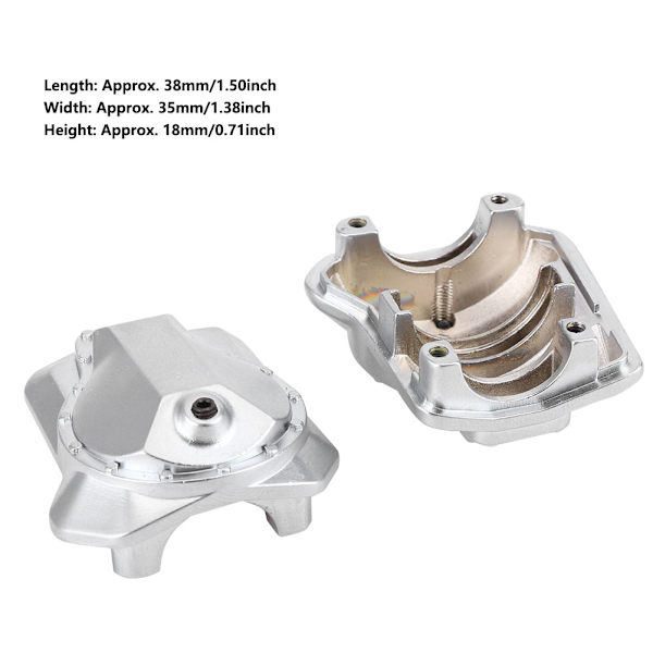 Metall Diff Cover Case Främre Bakre Drivaxel Silver för Traxxas TRX4 1/10 RC Crawler Bil