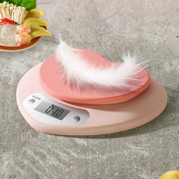 Kökets digitala våg med hög noggrannhet ABS 3 laddningsmetoder 3 typer av enhetskonvertering Liten storlek Bakvåg för hem 1g/5kg