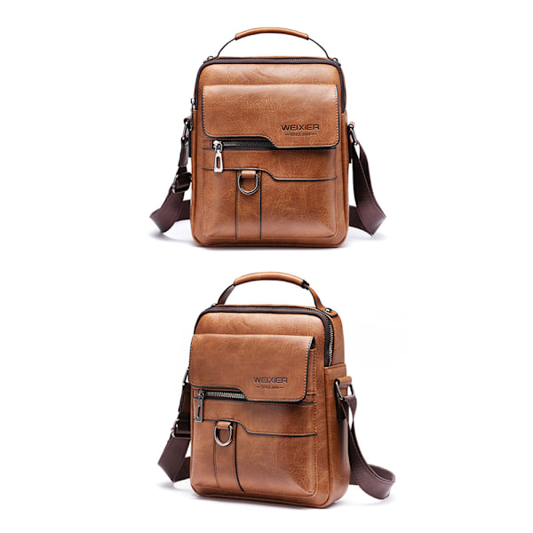Axelväska PU-läder herr axelväska sidoväska crossbody vintage axelväska mobiltelefonväska messenger bag axelväska herr väska, brun