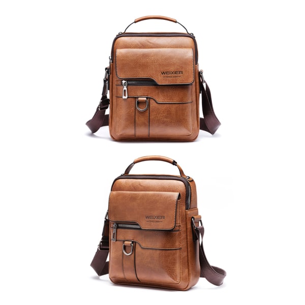 Axelväska PU läder herr axelväska sidväska crossbody vintage axelväska mobiltelefonväska budväska axelväska herr väska, brun