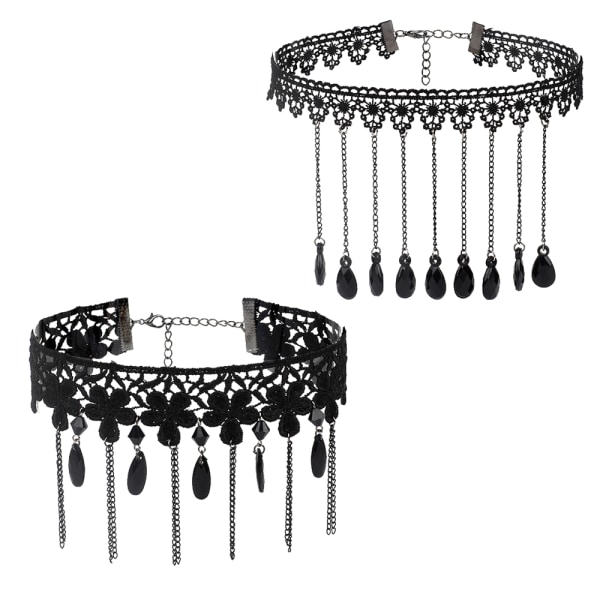 2st Spets Choker Halsband Vintage hänge Halsband Punk Chain